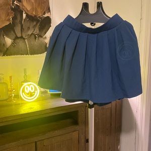 French blue pleated skirt